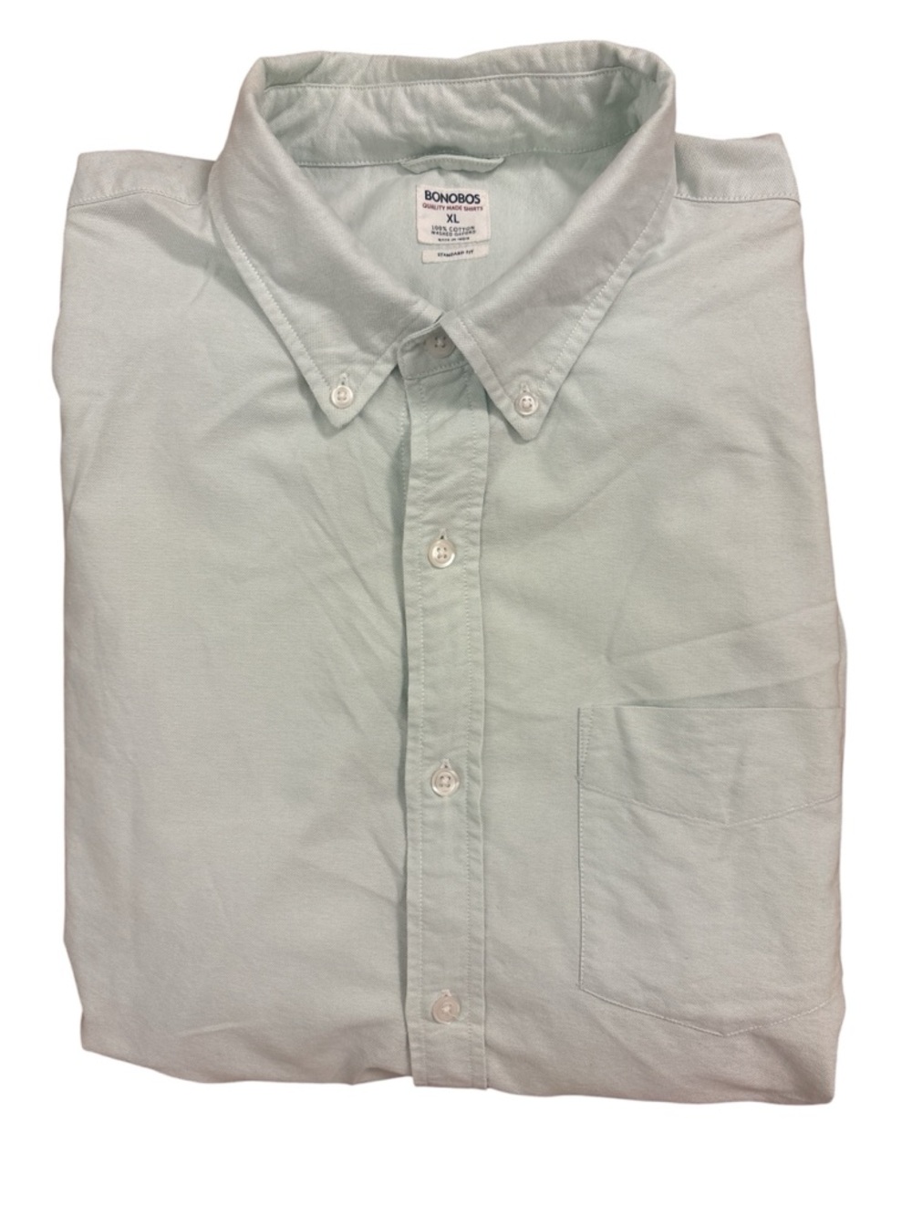 Bonobos Washed Oxford Light Mint Green size XL, Standard Fit